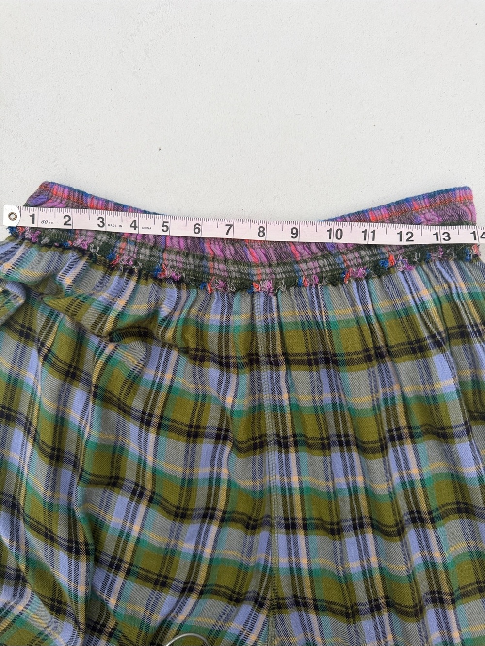 Wide Leg Plaid Lounge Pants - Green Plaid - Picture 8 of 10